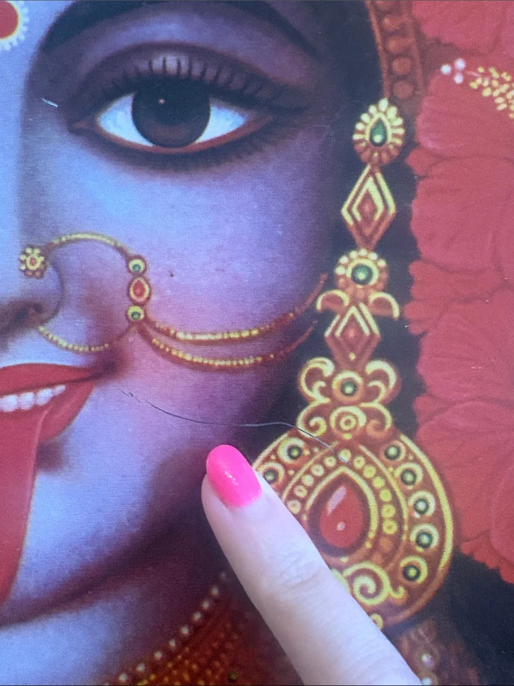 Vintage Hindu Goddess Tin Box with Handle